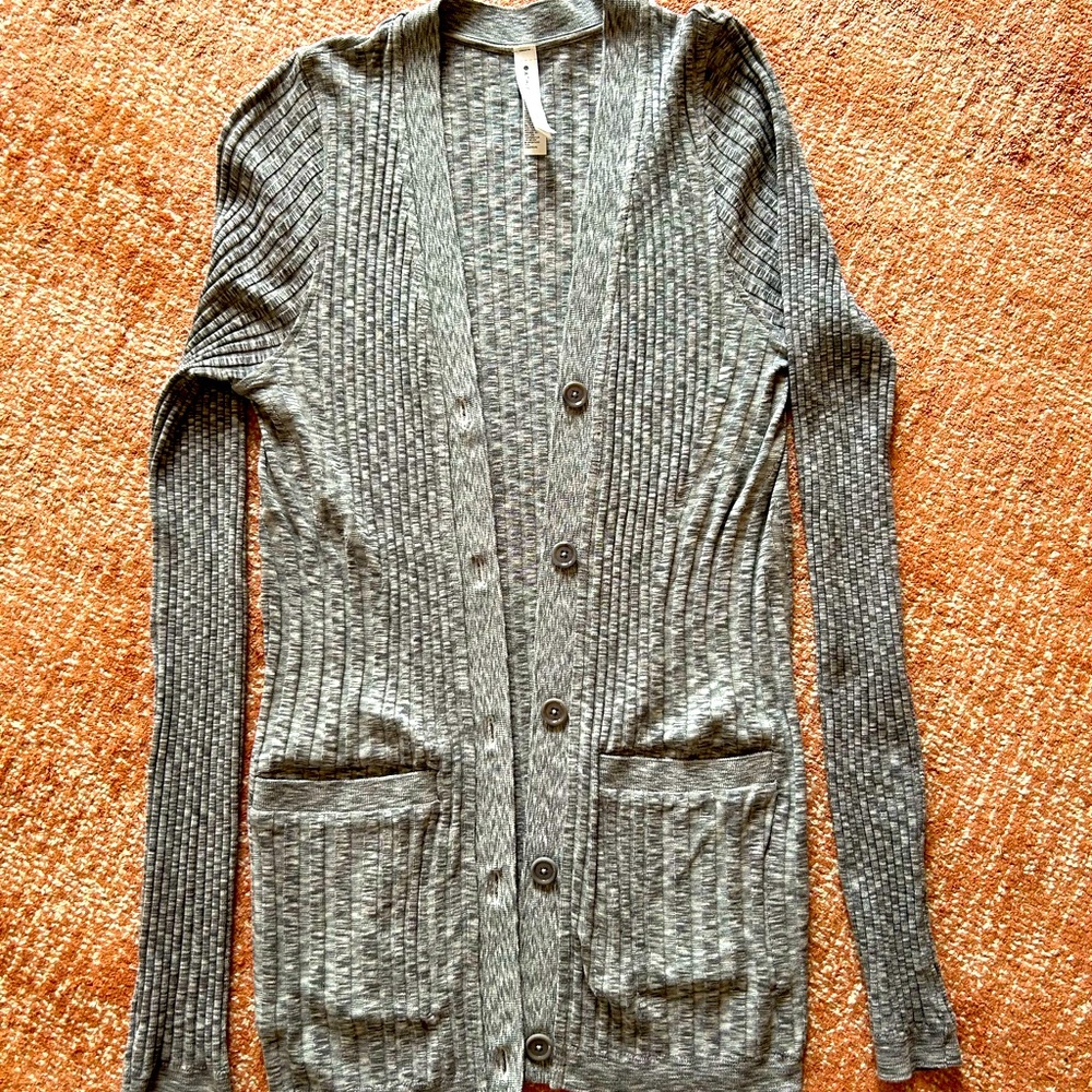 Athleta silk ribbed cardigan